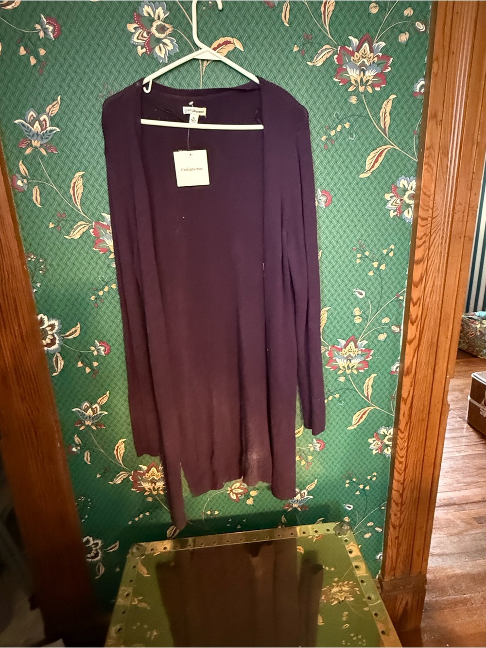 croft & barrow Deep Purple Open-Front Women's Cardigan